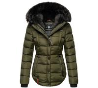 Marikoo Femme D'Hiver Doudoune Courte Parka Manteau Rembourré Avec Capuche Lotus