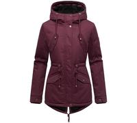 Marikoo Manolya Veste en Coton d'hiver pour Dame Vin avec Fourrure Noire XXL
