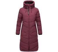 MARIKOO Veste d'hiver matelassée pour femme - Manteau d'hiver matelassé - Manteau long et chaud - B949, vin, L