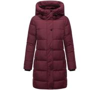 MARIKOO Veste d'hiver matelassée pour femme - Veste d'hiver de transition - Veste matelassée longue et chaude avec capuche B987, vin, XL