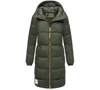 MARIKOO Manteau d'hiver matelassé chaud pour femme avec capuche et détails roses de qualité supérieure et capuche Nomadiaa 16 S à 3XL, Vert olive foncé, S