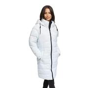MARIKOO Manteau d'hiver pour femme (S-3XL) - Matelassé, capuche amovible - N075, Bleu glacé, XL