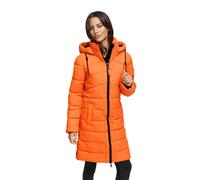 MARIKOO Manteau d'hiver pour femme (S-3XL) - Matelassé, capuche amovible - N075, Orange, S
