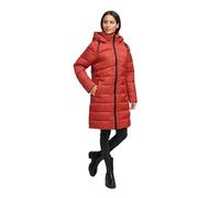 MARIKOO Manteau d'hiver pour femme (S-3XL) - Matelassé, capuche amovible - N075, Terracotta foncée, S