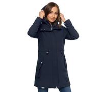 MARIKOO Manteau softshell pour femme avec capuche B965, bleu marine, M
