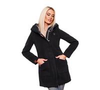 MARIKOO Manteau trench pour femme - Manteau d'hiver de transition - Parka longue B819, Bleu marine foncé, XL