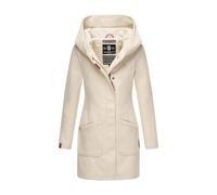 MARIKOO Manteau trench pour femme, manteau d'hiver, veste de transition, parka longue, B819, blanc cassé, XXL