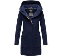 MARIKOO Manteau trench pour femme, manteau d'hiver, veste de transition, parka longue, B819, bleu marine, XL