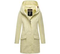 MARIKOO Mayleen Veste demi-saison pour femme en softshell imperméable et respirant avec capuche, Jaune pastel, L