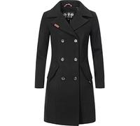 Marikoo Nanakoo Manteau d'hiver Trench Style Parka pour Femme Noir XL