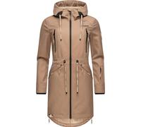 MARIKOO B886 Veste softshell imperméable pour femme avec polaire chaude, Taupe/gris, XXL