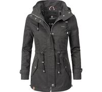 MARIKOO Parka mi-saison 'Nyokoo' noir / blanc perle, Taille L