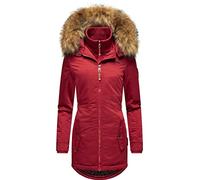 Marikoo Sanakoo Veste d'hiver Parka avec Capuche pour Dame Rouge Sang S
