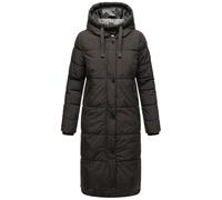 MARIKOO Soranaa Manteau d'hiver chaud matelassé long avec capuche pour femme Tailles XS à XXL, Noir , XXL