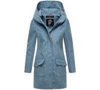 MARIKOO Veste de mi-saison pour femme en Softshell respirant avec capuche Mayleen Taille XS à 5XL, Bleu poudre, L