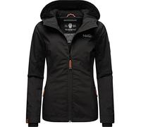 MARIKOO Veste demi-saison courte légèrement doublée pour femme avec doublure en jersey et grande capuche Mûre XS à 6XL, Noir , 6XL