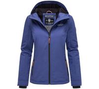 MARIKOO Veste demi-saison courte légèrement doublée pour femme avec doublure en jersey et grande capuche Mûre XS à 6XL, bleu et violet, L