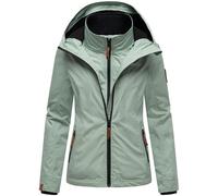 MARIKOO Veste demi-saison pour femme légèrement doublée - Veste d'été courte avec doublure intérieure en polaire douillette et grande capuche - Fraise - XS-6XL, Menthe fumée, S