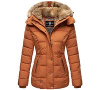 MARIKOO Veste d'hiver chaude pour femmes veste d'hiver matelassée doublée en fausse fourrure B658, Cannelle, M