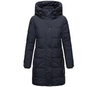 Marikoo Veste d'hiver longue pour femme | Manteau matelassé et bouffant avec capuche | Veste chaude longueur cuisse | Karumikoo XVI XS-5XL, bleu marine, 4X-Large