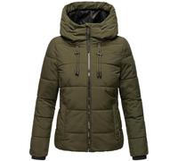 MARIKOO Veste d'hiver matelassée chaude avec capuche Shimoaa XVI XS-XXL, Vert olive foncé, XL