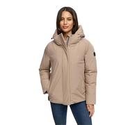 MARIKOO Veste d'hiver pour femme (XS-3XL) - Avec capuche, poches extérieures doublées, fentes d'aération - N113, Taupe-Grey, XXL