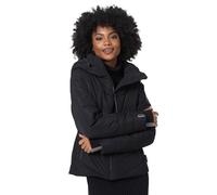 MARIKOO Veste d'hiver pour femme (XS-3XL) - Imperméable, chaude, capuche amovible, coupe-vent - Veste matelassée pour femme - Col montant, 4 poches, fermeture éclair allongée, Noir , 3XL