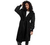 Marikoo Veste d'hiver pour femme (XS-3XL) - Manteau enveloppant, bande de taille, capuche amovible par boutons - Veste chaude pour femme - N016, Noir, XS