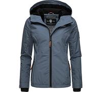 MARIKOO Veste légère doublée pour femme, veste de transition courte avec doublure en jersey et grande capuche, mûre XS-6XL, Vieux bleu, 5XL
