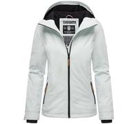 MARIKOO Veste légère doublée pour femme, veste de transition courte avec doublure en jersey et grande capuche, mûre XS-6XL, bleu glace, XL