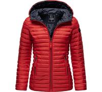 Marikoo Veste légère pour femme veste de mi-saison matelassée avec capuche Asraa XS-3XL, rouge, S