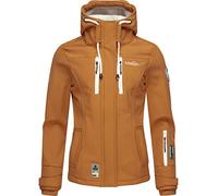 MARIKOO Veste softshell mi-saison avec capuche pour femme, Marron caramel., XL