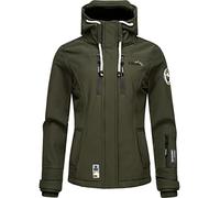 MARIKOO Veste softshell mi-saison avec capuche pour femme Taille XS à 3XL, olive, L