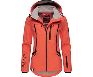 MARIKOO Veste Softshell pour Femmes, Veste Fonctionnelle Imperméable avec Capuche Amovible Mount-Cho-Oyu XS-XXL, corail, M