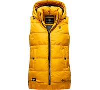 MARIKOO Zarinaa Gilet d'hiver matelassé chaud à capuche pour femme Tailles XS à XXL, jaune, S