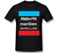 Marillion Mans T Shirts Short Sleeves Crew Neck Tees Summer Casual Tops Black Manches Courtes(Small)