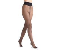 MARILYN 1 paire de collants pour dames 15 DEN, collants fins résistants avec pointe de pied renforcée, noir, taille S/M