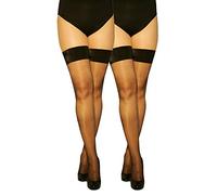 Marilyn - Bas autofixants - 10 DEN - Femme - Noir - 40/42 (M/L)
