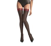 MARILYN Bas autofixants élégants avec bande Lurex 40 deniers, Noir (noir et rouge), 40-42