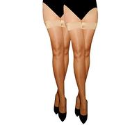 MARILYN Bas autofixants transparents, 10 deniers, 2 x beige (visone), 40-42