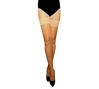 MARILYN Bas autofixants transparents avec bande adhésive en silicone de 10 cm, 15 deniers, 2 visières chacune, 44