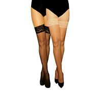 MARILYN Bas transparents autofixants avec bande adhésive en silicone de 10 cm 15 deniers, 1 x Nero, Visone, 40-42