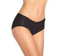 MARILYN Culotte pour femme avec fonction thermoactive - En viscose acrylique et élasthanne - Côtelé - Respirant, confortable et doux - Avec gousset en soie (S/M/L/XL, noir/beige), Noir , XL