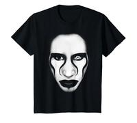 Marilyn Manson Face and Flag T-Shirt, Enfant, Noir, 12 Ans
