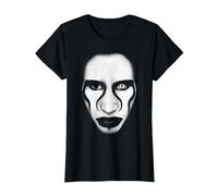 Marilyn Manson Face and Flag T-Shirt, Femme, Noir, XS