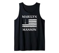 Marilyn Manson Flag and Logo Débardeur, Homme, Noir, M