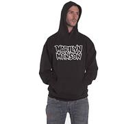 Marilyn Manson Sweat à Capuche Classique Logo Nouveau Officiel Unisexe Noir, Noir, L
