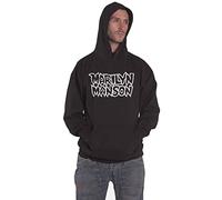 Marilyn Manson Sweat à Capuche Classique Logo Nouveau Officiel Unisexe Noir, Noir, L