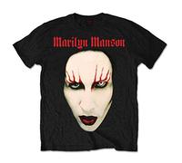 Rock Off Trade T-shirt Marilyn Manson Noir Unisexe Taille S Lèvres rouges Import