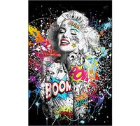 Marilyn Monroe Graffiti Art print Marilyn Monroe Portrait toile peinture mur photos Modern Street Art Poster Prints Artwork pour Bar Home Decor sans cadre,60x80cm